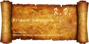 Kruppa Vanessza névjegykártya